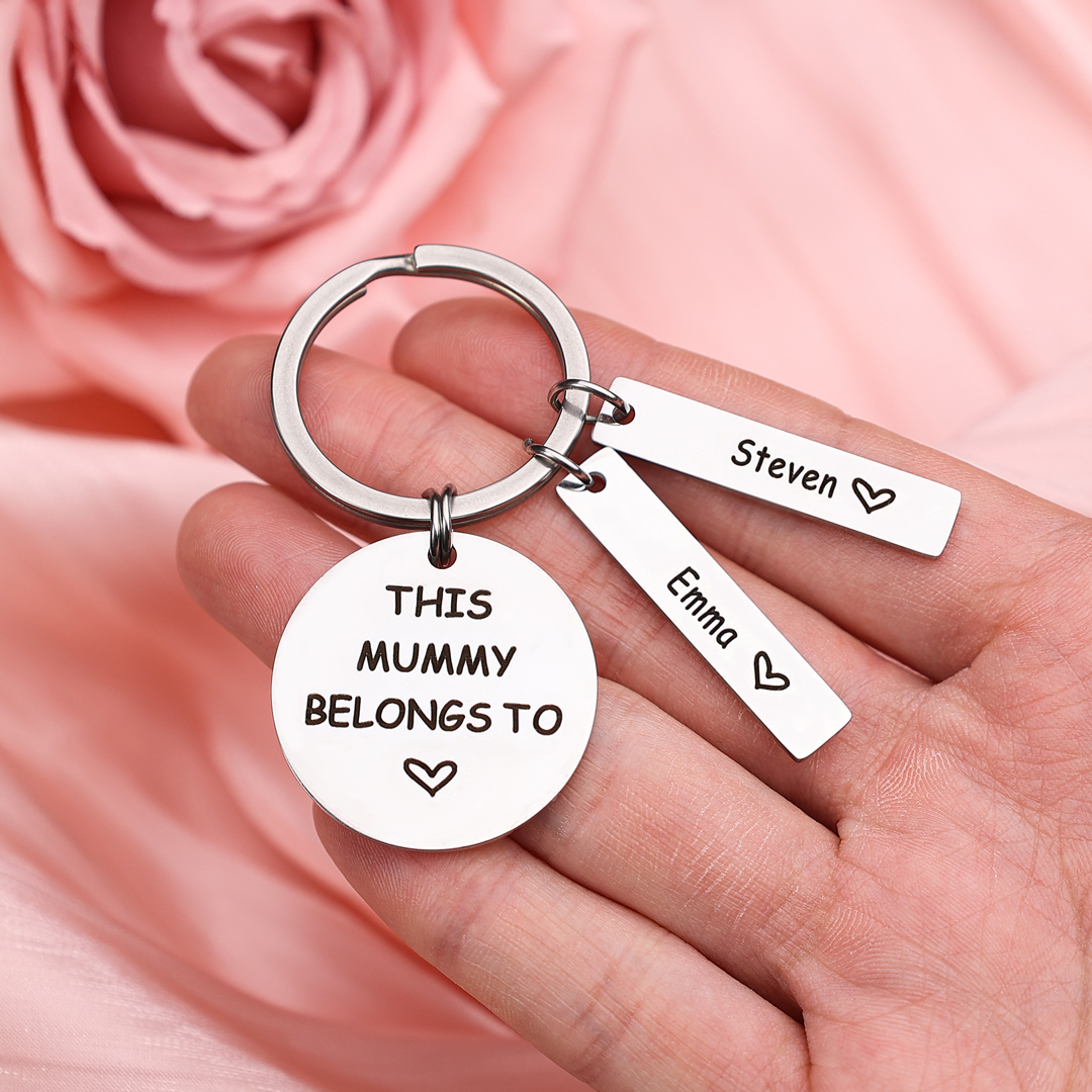 5 Names - Personalised Name Keychain Stainless Steel Keychain Special Gift for Mommy/Mummy-Jessemade AU