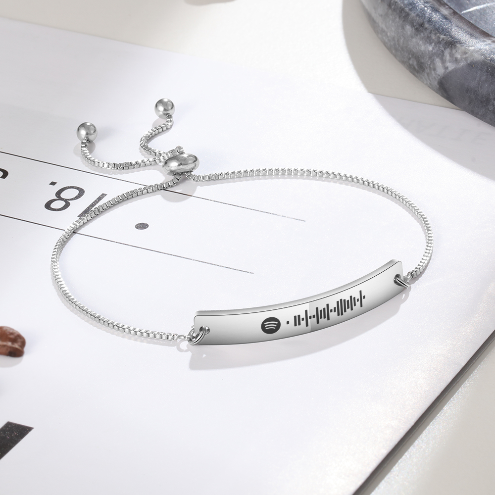 Personalised Spotify Code Music Bracelet-Four Colour-Black,Silver,Gold,Rose Gold-Jessemade AU