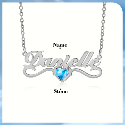 Personalised Women's Necklace Customised Name & Birthstone Necklace Birthday Gift for Her-Jessemade AU