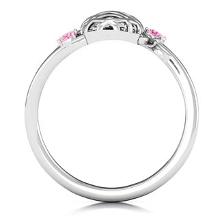 S925 Personalised Pineapple Ring With 2 Birthstones Engraved Names Ring Gift For Women-Jessemade AU