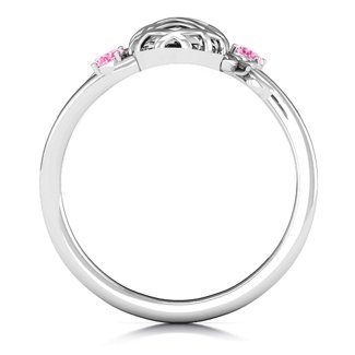 S925 Personalised Pineapple Ring With 2 Birthstones Engraved Names Ring Gift For Women-Jessemade AU