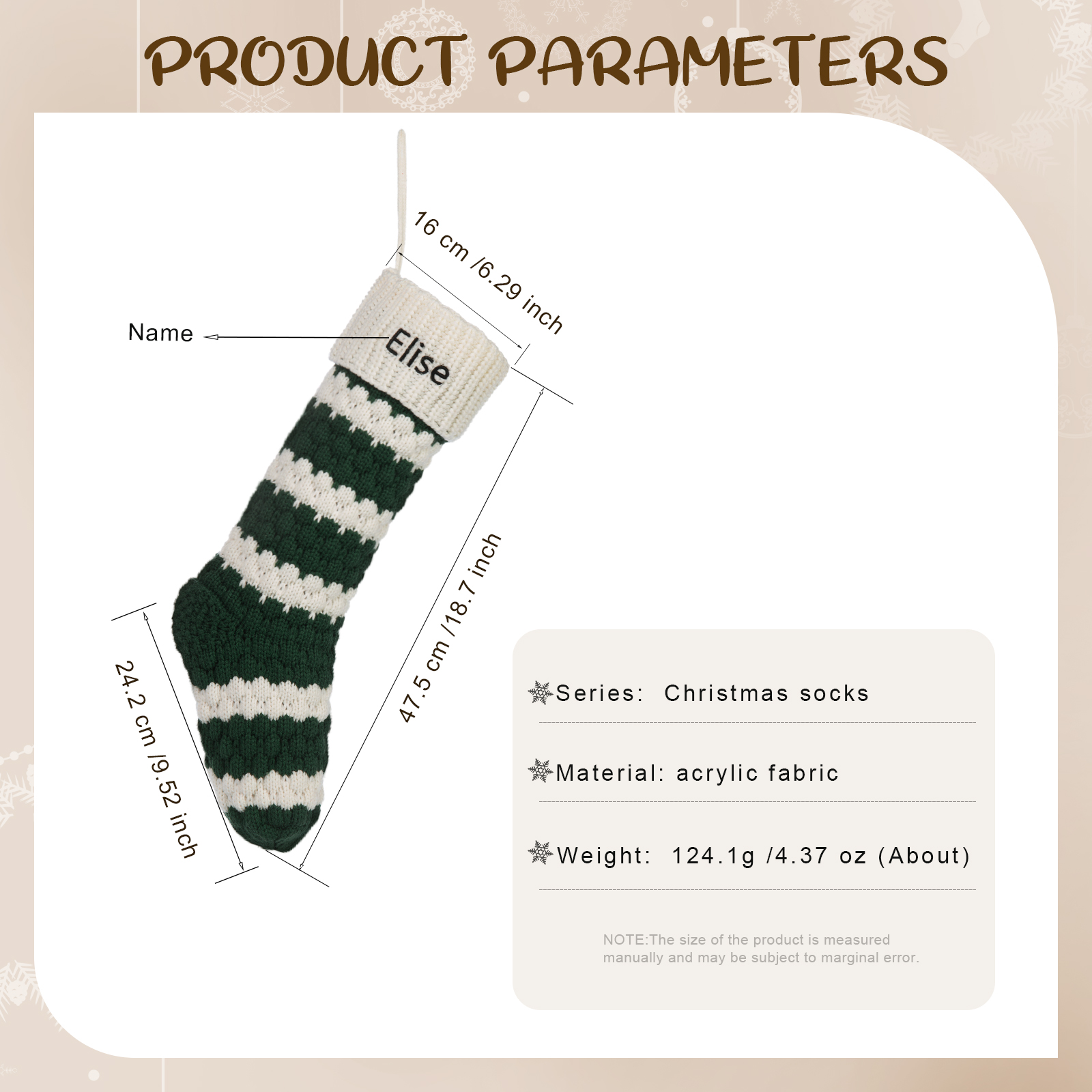 Customised 1 Name Christmas Stockings Ornaments Personalised Christmas Gifts for Family Friends-Jessemade AU