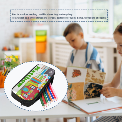 Personalised  Name Pencil Case Cartoon Classroom Pen Bag Zipper Back to School Gifts for Student-Jessemade AU