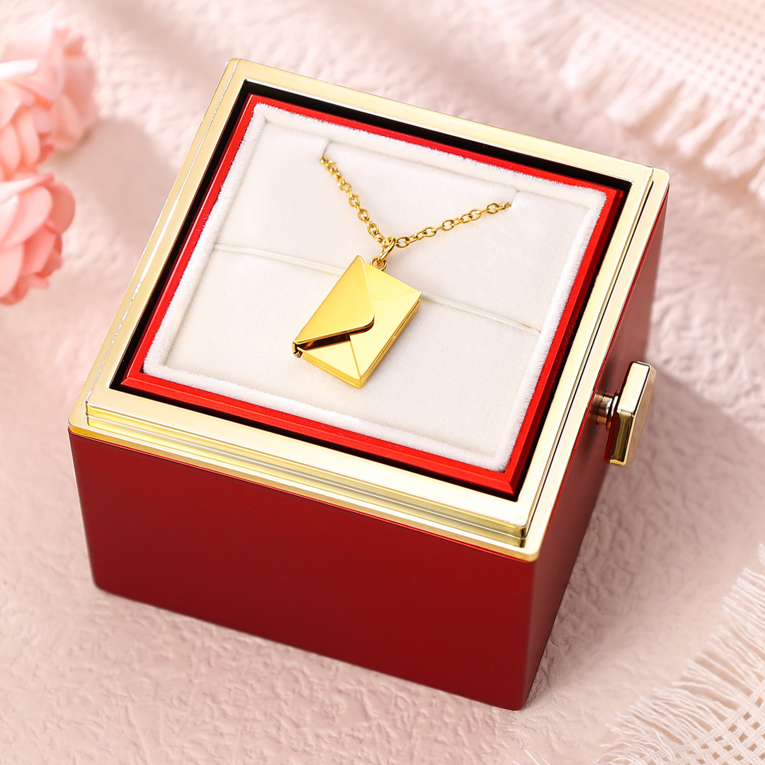 Personalised Envelope Locket Necklace Engrave Secret Love Letter Necklace Romantic Gifts-Jessemade AU