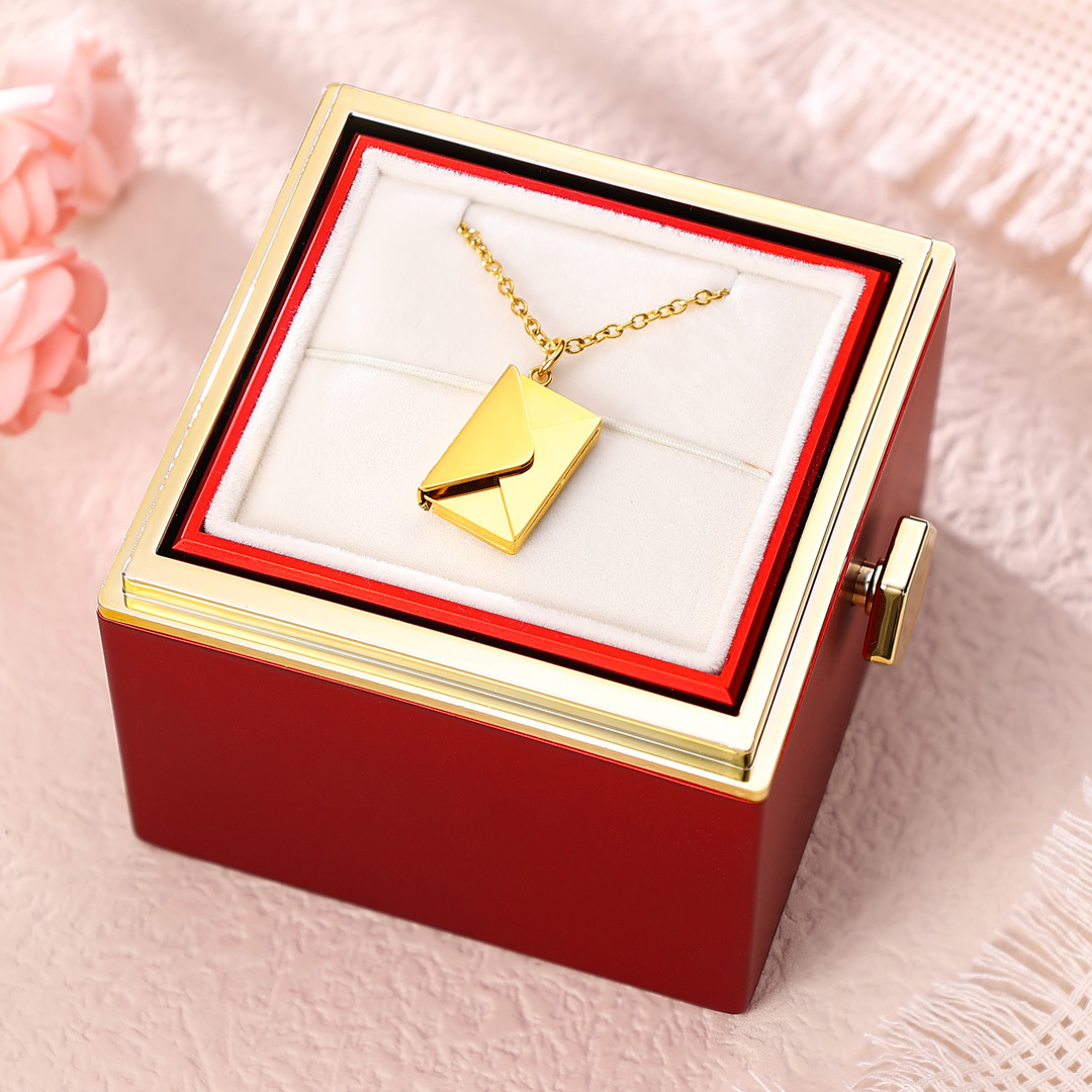 Personalised Envelope Locket Necklace Engrave Secret Love Letter Necklace Romantic Gifts-Jessemade AU