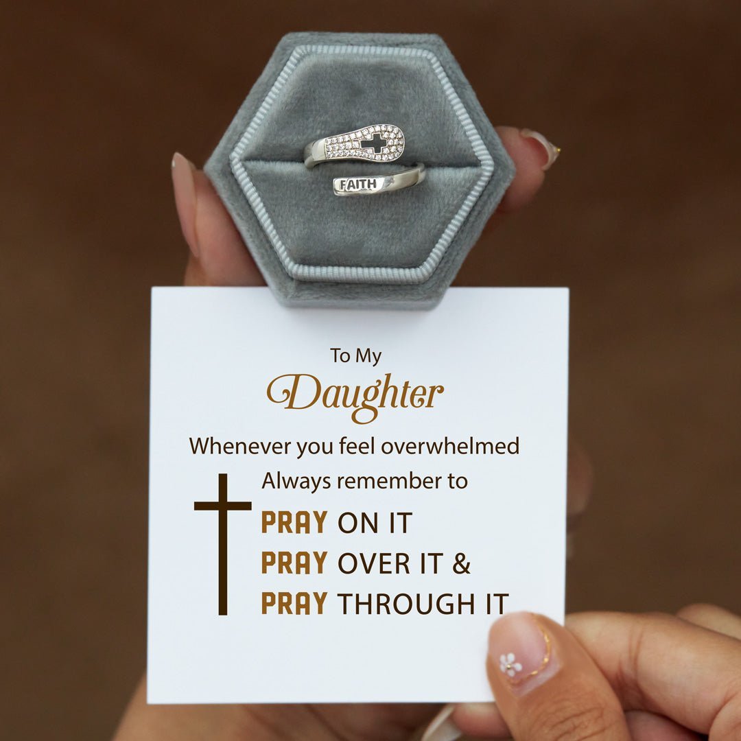 To My Daughter, Whenever you feel overwhelmed, Faith Pray Ring With Card, Gifts For Her-Jessemade AU