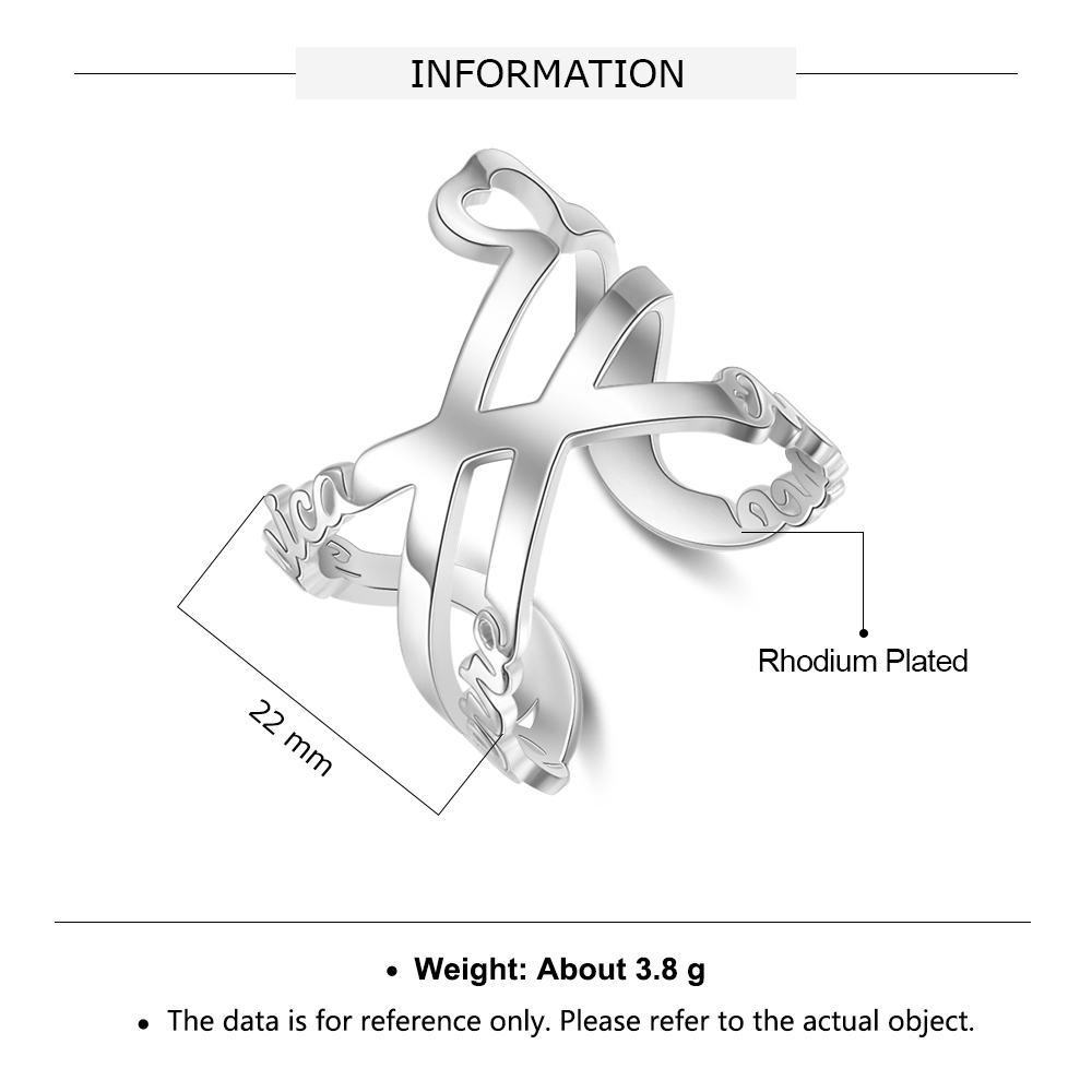 Personalised Ring Custom 3 Names Ring Best Gift For Women-Jessemade AU