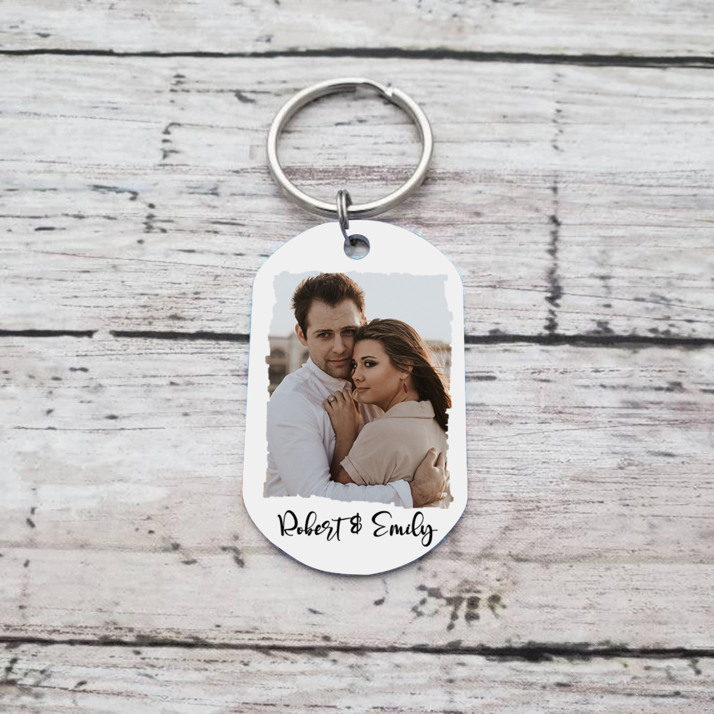 Personalised Couple Photo Keychain Customised 2 Names Keyring Valentine's Day Gifts - My Favourite Place In All The World Is Next To You-Jessemade AU