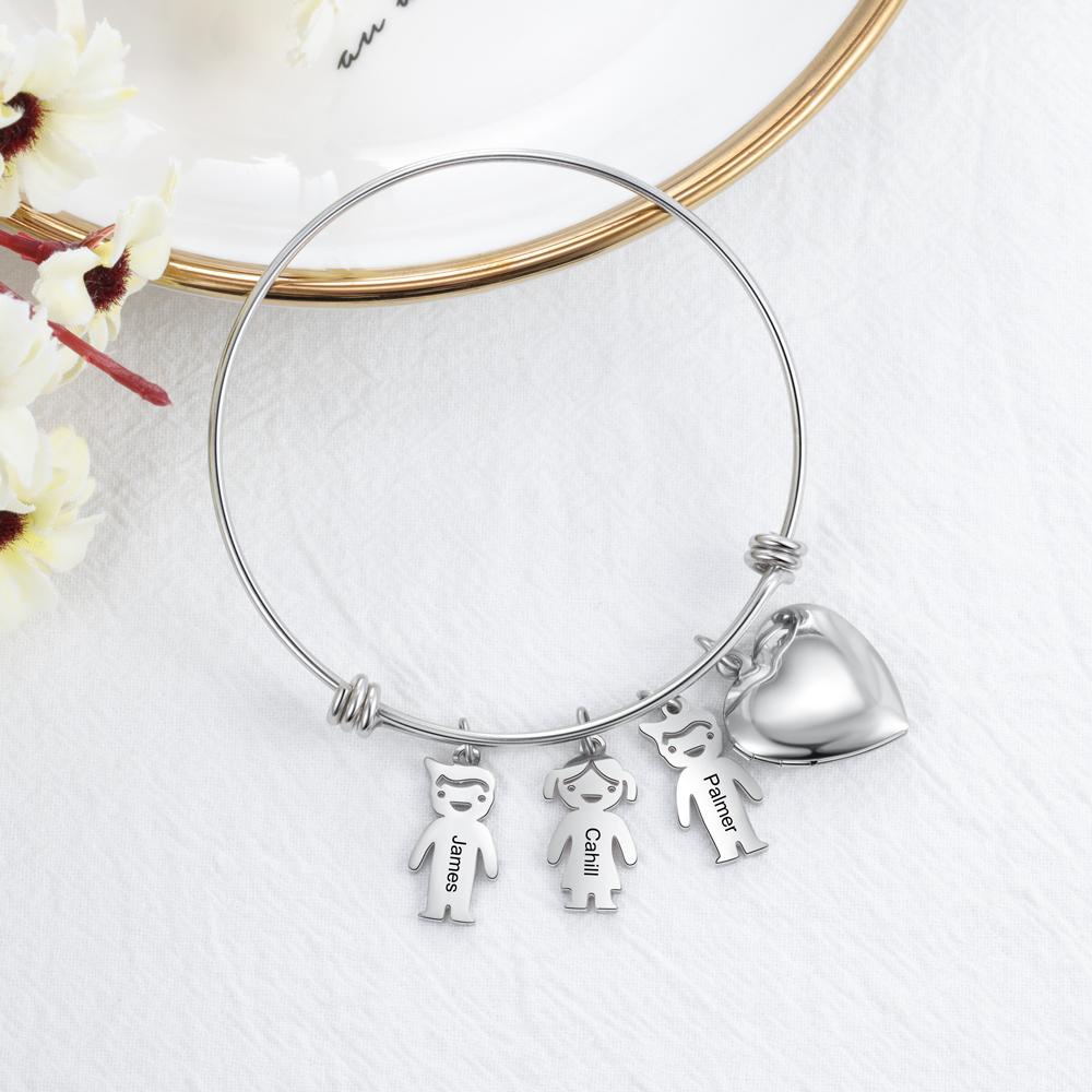 Personalised Heart Photo Locket Bracelet Custom Photo Bracelet Gifts For Mother-Jessemade AU