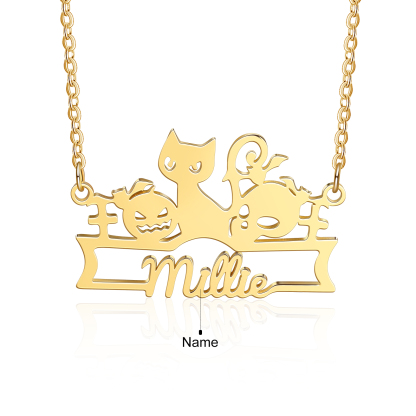 Personalised Halloween Necklace Custom 1 Name Necklace Gift For Women-Jessemade AU