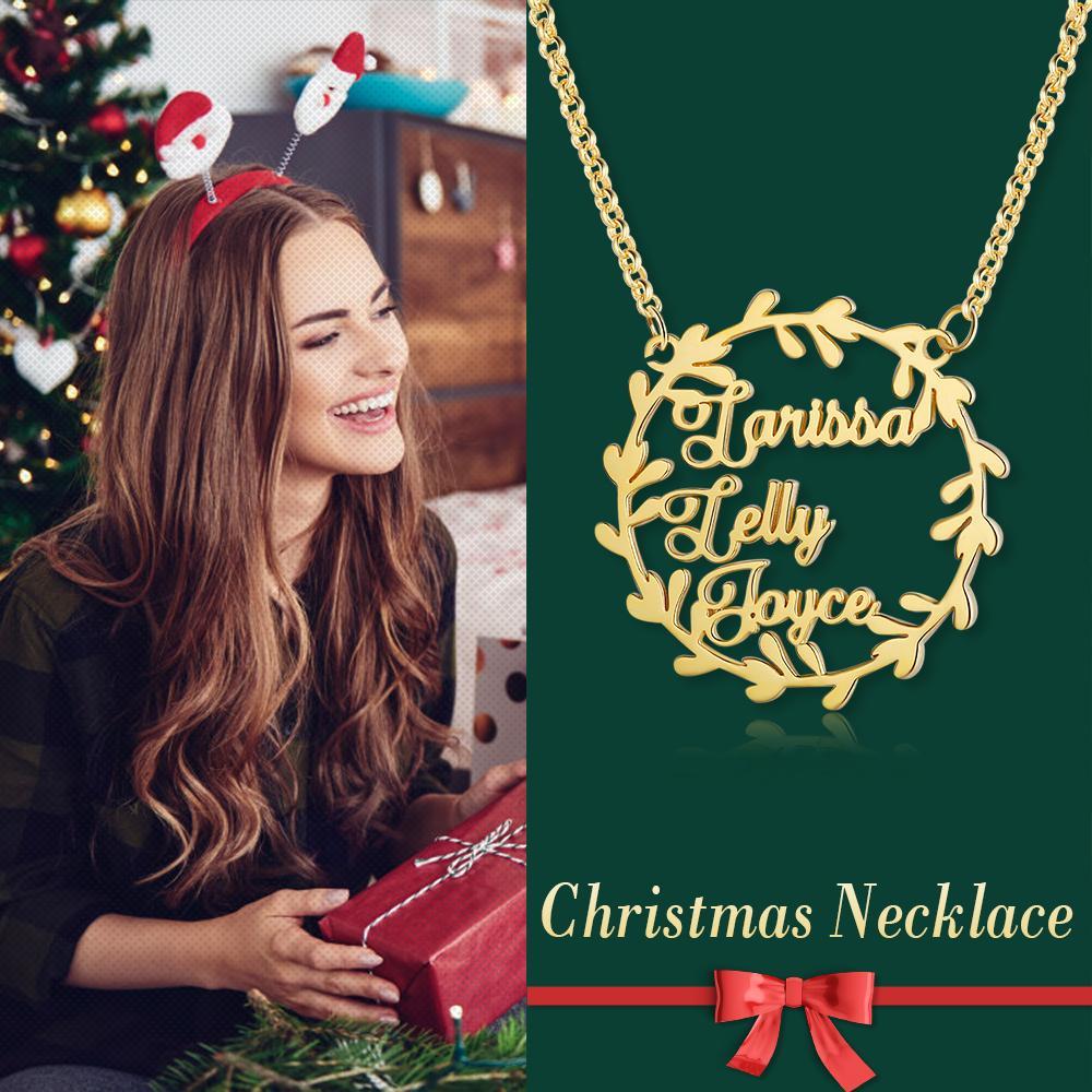 Personalised Circle Necklace Custom 3 Names Necklace Gift For Her-Jessemade AU