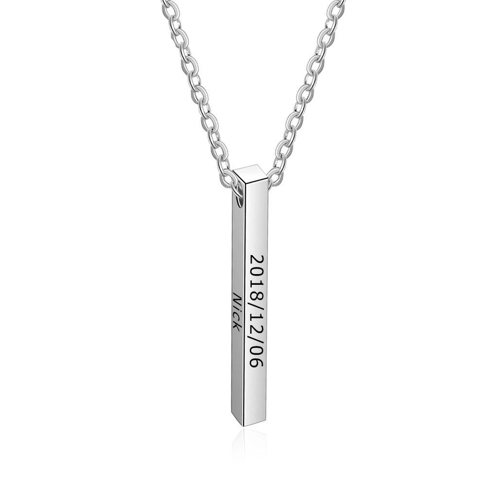 Customised 3D Bar Necklace-Jessemade AU