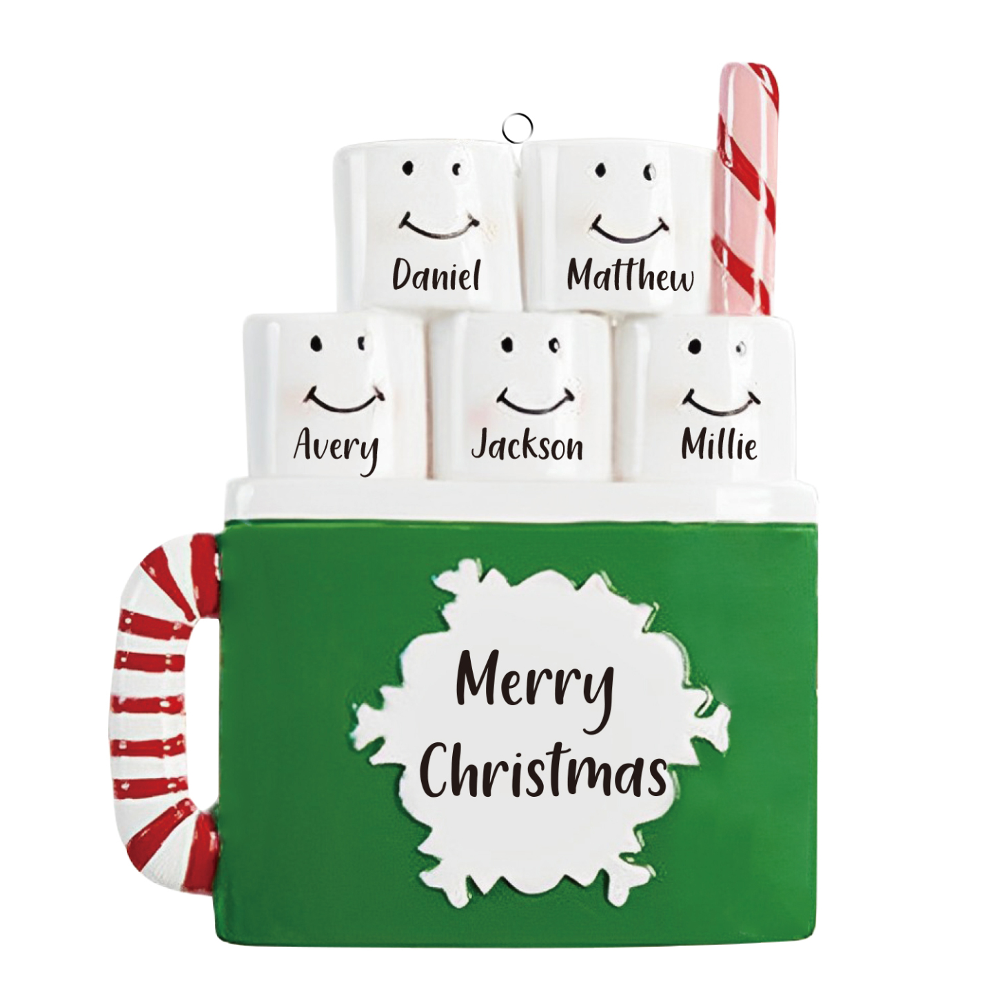 5 Names - Personalised Xmas Ornament Custom Name & Text Christmas Tree Wooden Decor Gift for Family Friends-Jessemade AU