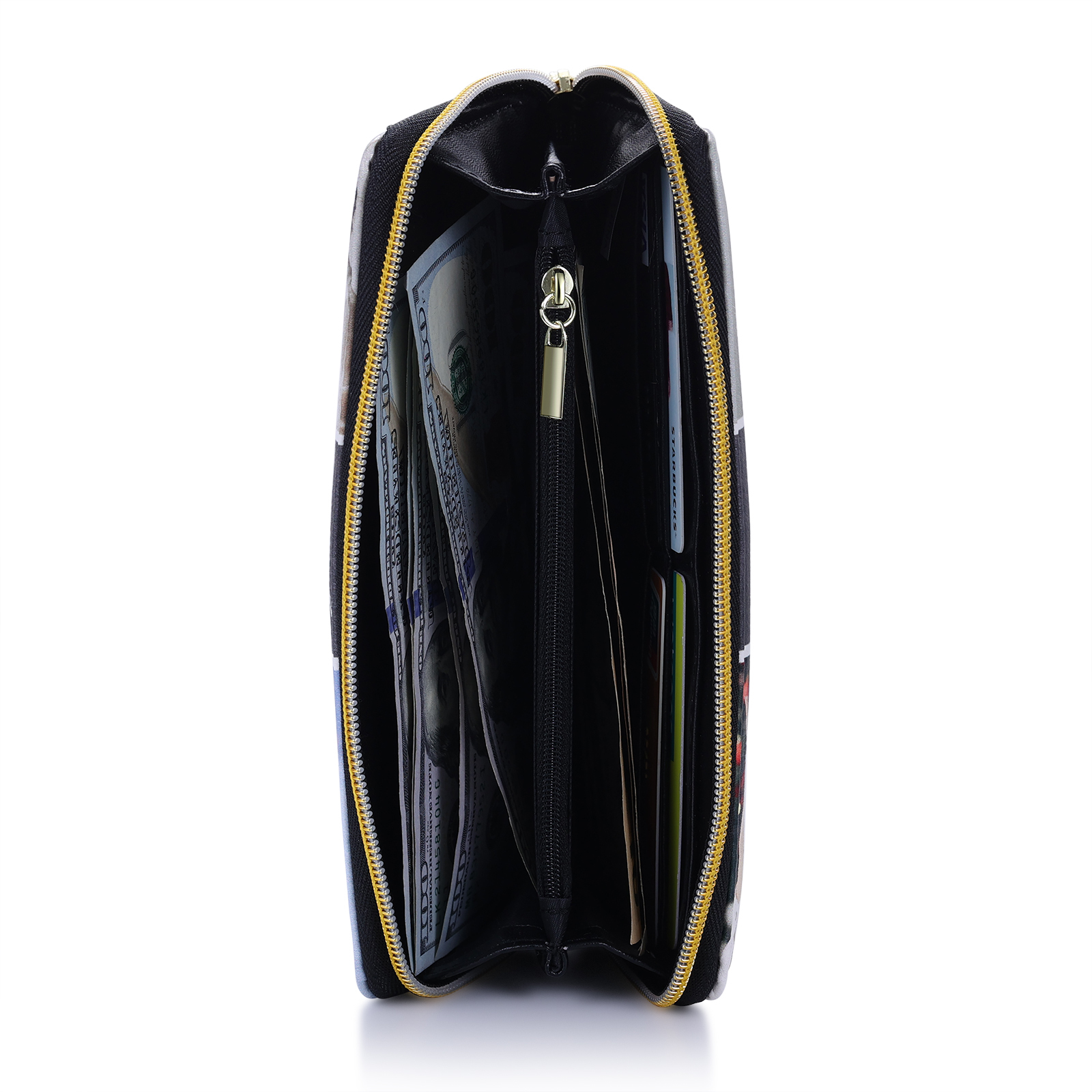 Long Purse Personalised Flower Leather Wallet Engraved 4 Photos Zip Wallet Gifts for Her-Jessemade AU