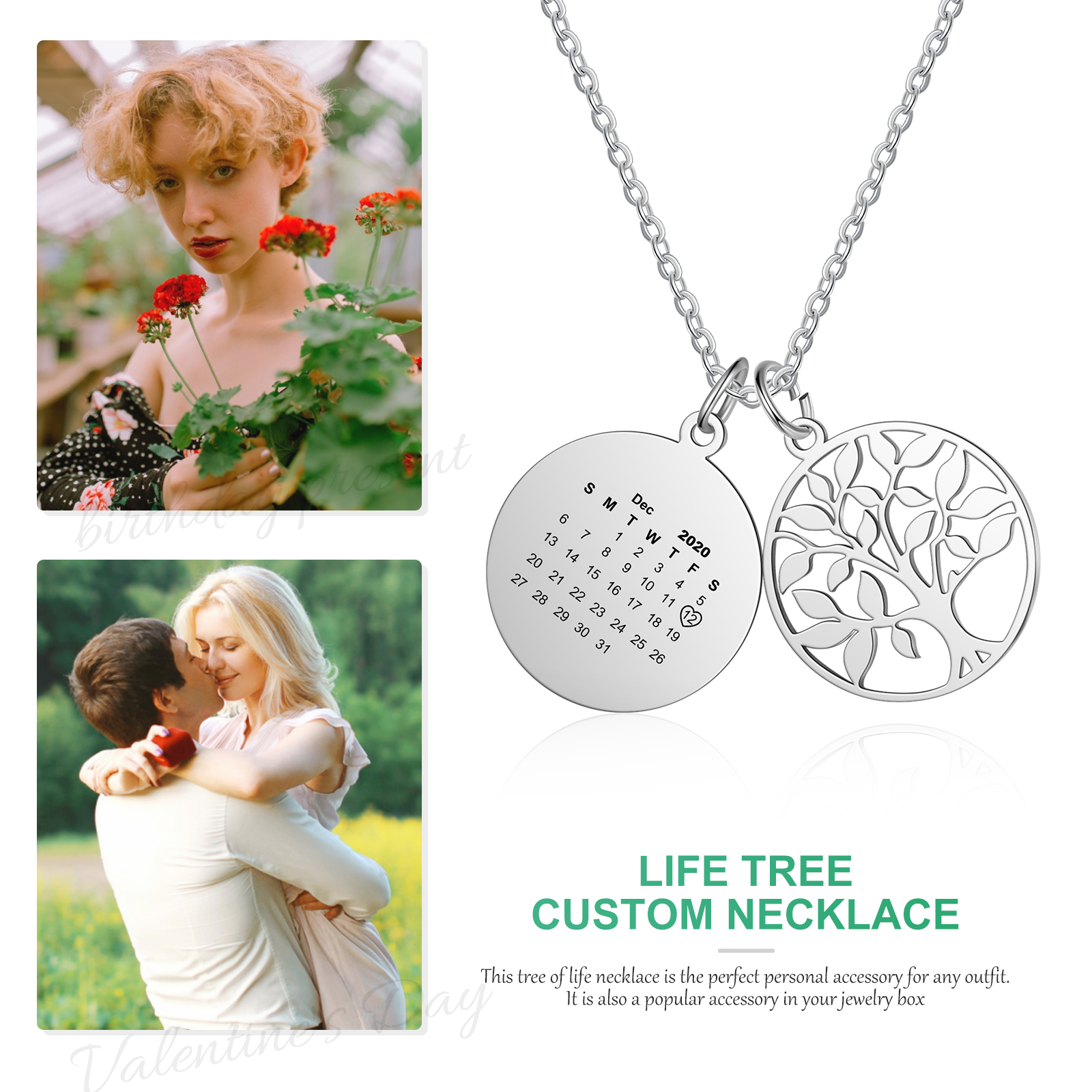 Personalised Tree Calendar Necklace For Her-Jessemade AU
