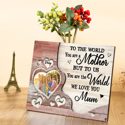 Mother Picture Board Personalised Photo Keepsake With 3 Names Wood Signs Photo Frame Gifts For Mum-Jessemade AU