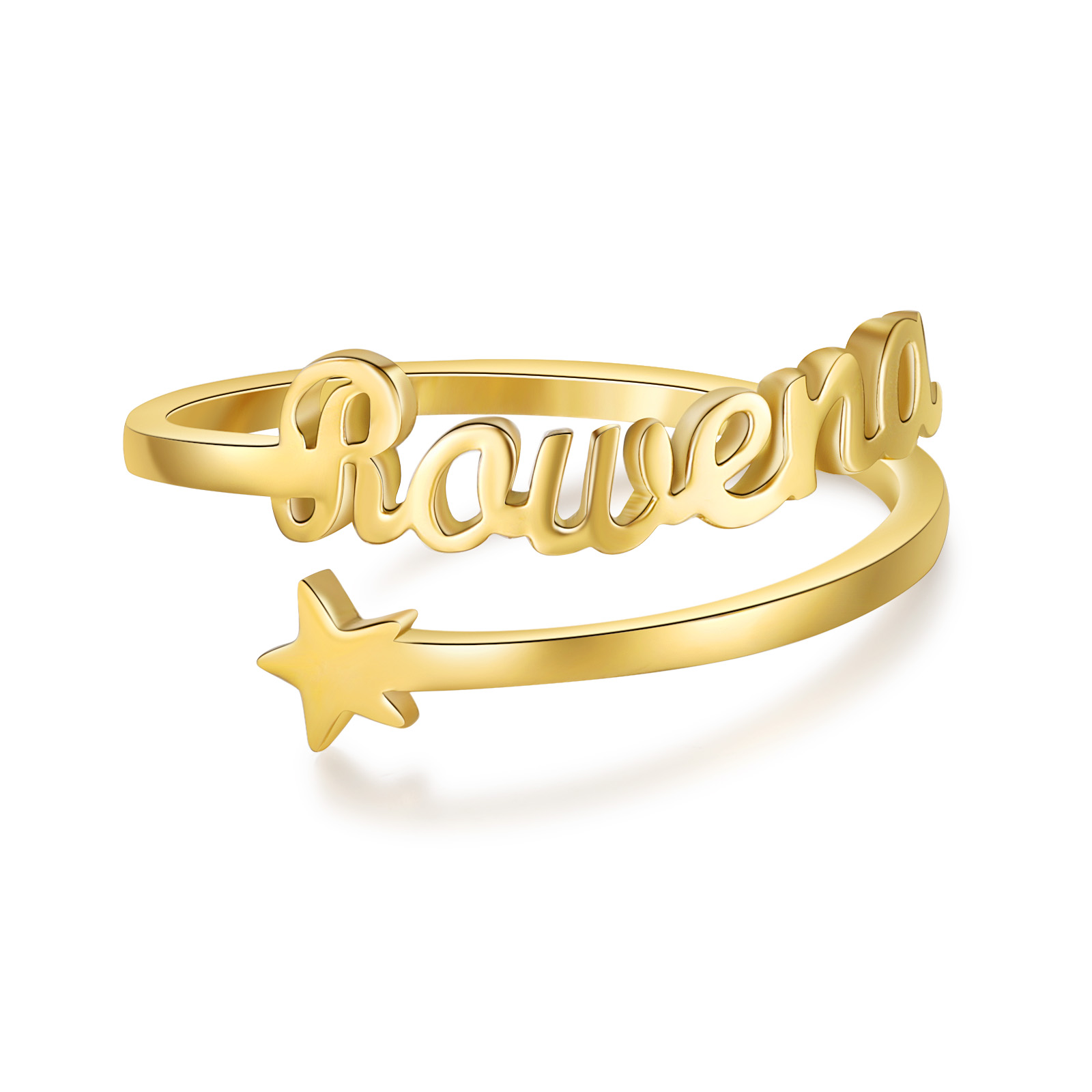 Customised Star Name Ring Classic Adjustable Ring for Her