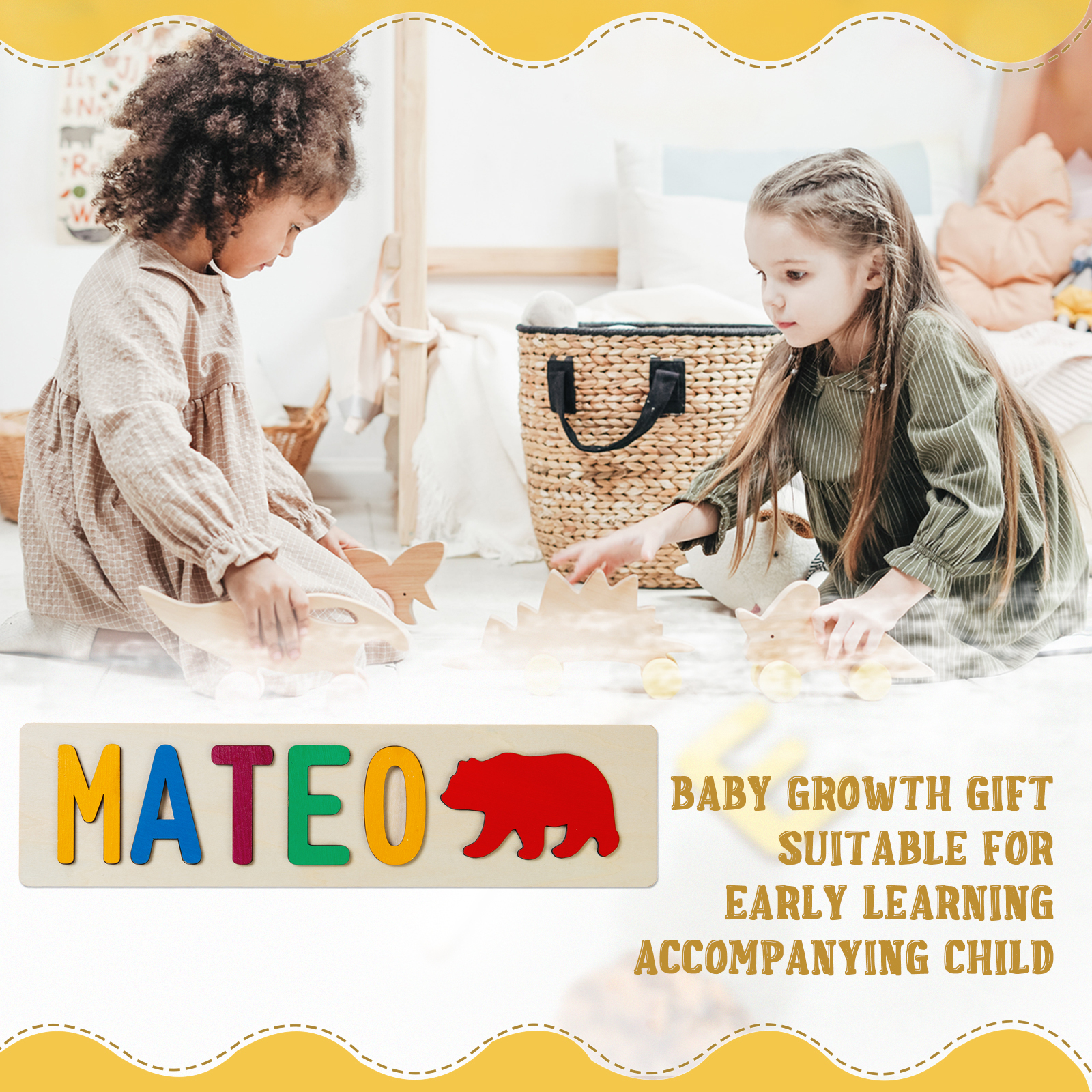 Personalised Kid's Wooden Name Alphabet Puzzle Toy for Toddlers Early Learning Child Toy-Jessemade AU