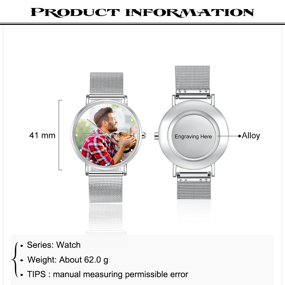 Personalised Photo Watch Custom Picture Watch Gifts For Men-Jessemade AU