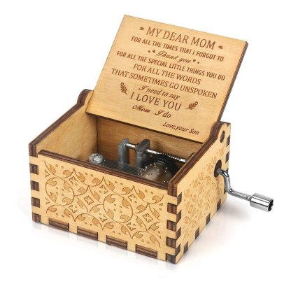 To My Dear Mom-Exquisite Wooden Music Box From Son To Mom-Jessemade AU