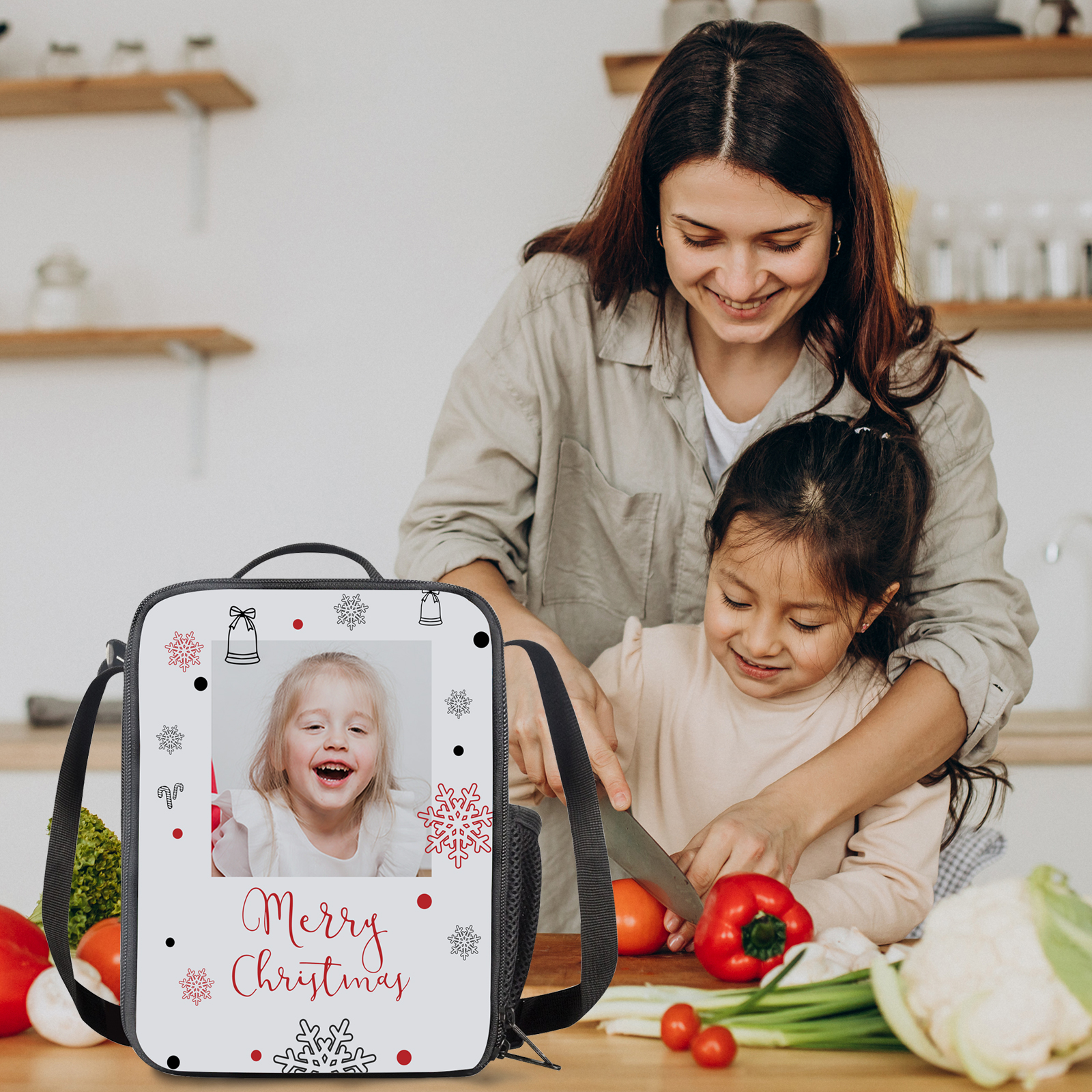 Custom Photo Lunch Bag Personalised Snow Lunch Box Gifts for Kids-Jessemade AU