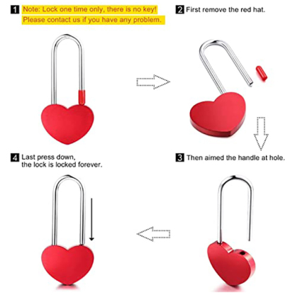 Personalised Love Lock Engraved Love Lock Custom Names Padlocks Gifts For Couple-Jessemade AU
