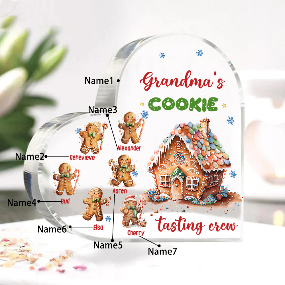 Acrylic Heart Keepsake Customised 7 Names Christmas Decor Personalised Gifts for Grandma Mum-Jessemade AU