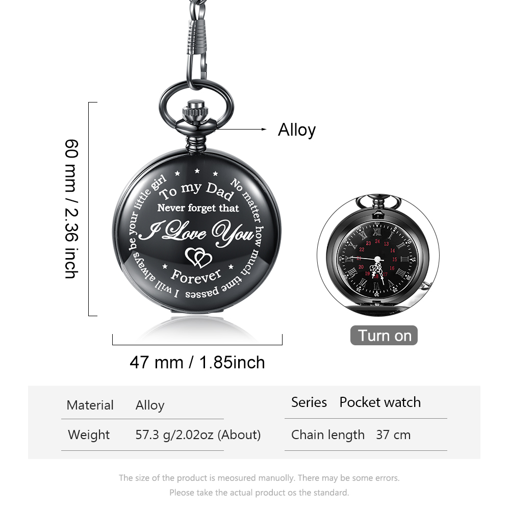 Never Forget That I Love You, Personalised Pocket Watch Gifts For Father-Jessemade AU