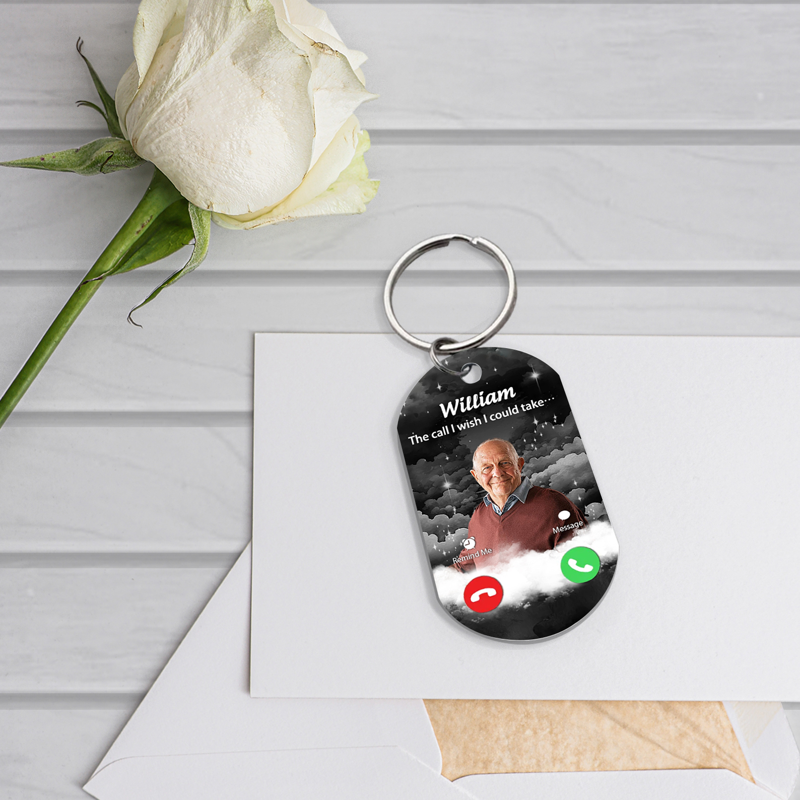 Personalised Photo & Name Keychain Memorial Gift "The Call I Wish I Could Take"-Jessemade AU