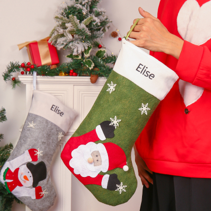 Personalised Christmas Stocking Ornaments Custom 1 Name Christmas Socks Gifts for Family Friends-Jessemade AU