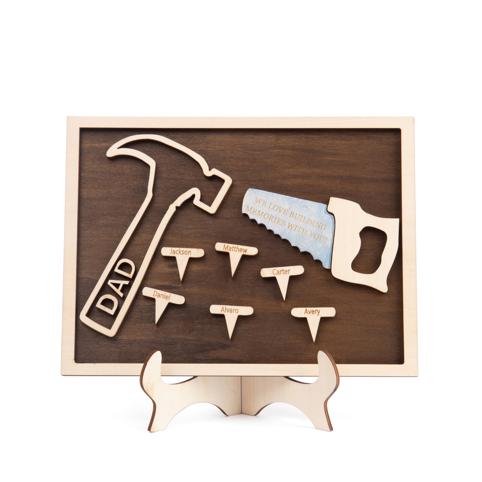 Dad Tool Set Wood Signs Custom 6 Names Father’s Day Handyman Construction Dad Sign-Jessemade AU