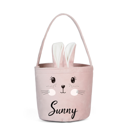 Personalised Bunny Tote Bag Custom Name Bucket Bag Bunny Basket Easter Gifts-Jessemade AU