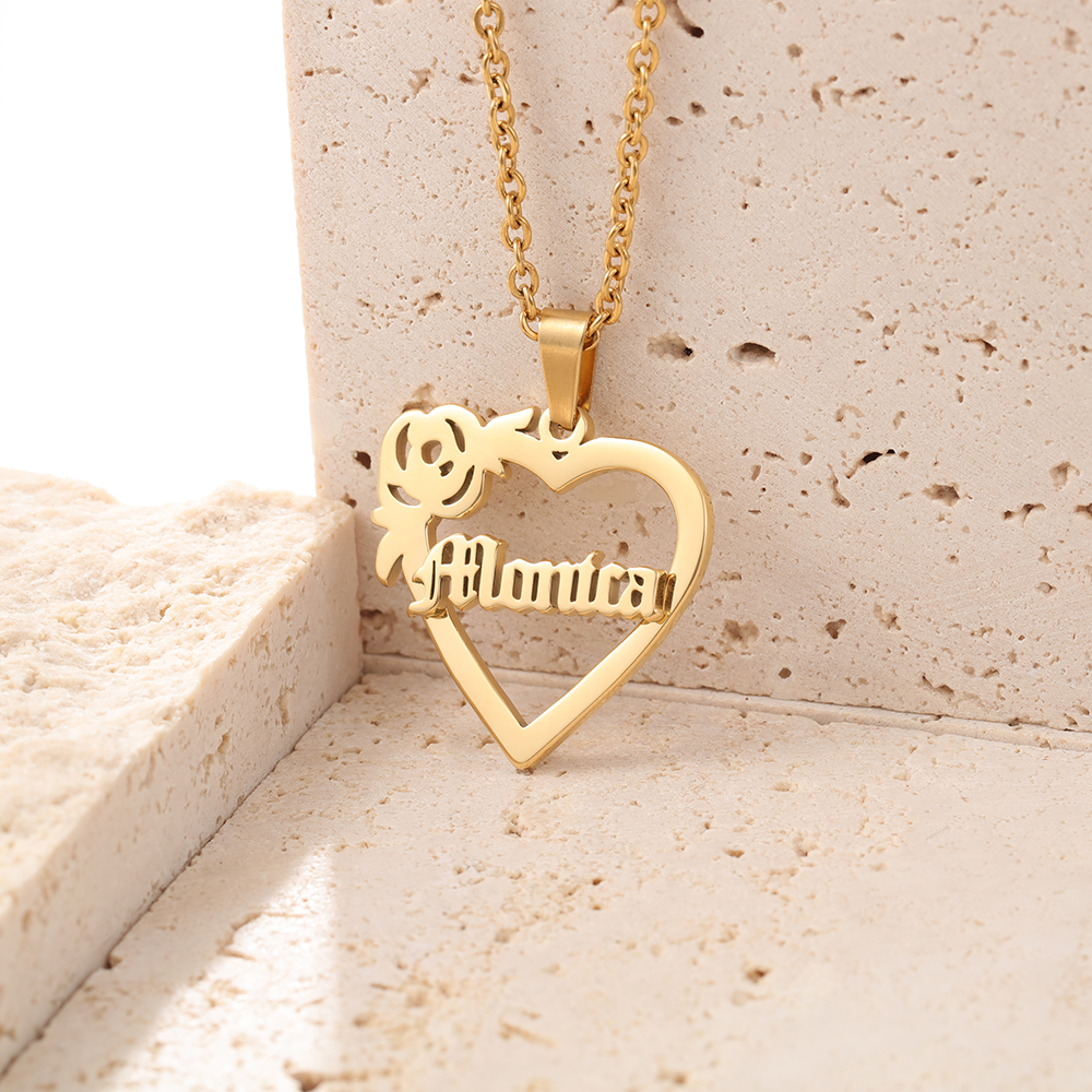Personalised Heart Name Necklace Classic Jewelry Gift For Her-Jessemade AU