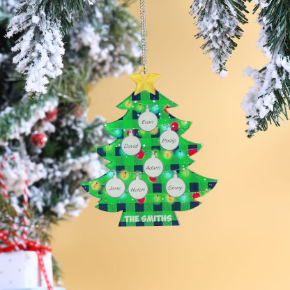 7 Names - Personalised Acrylic Christmas Tree Ornaments Customised Text & Name Xmas Pendant Gifts for Family Friends-Jessemade AU