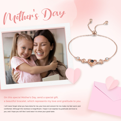 Heart Projection Bracelet Personalised Photo Bracelet Creative Gift for Her Mother's Day Jewelry Gifts-Jessemade AU