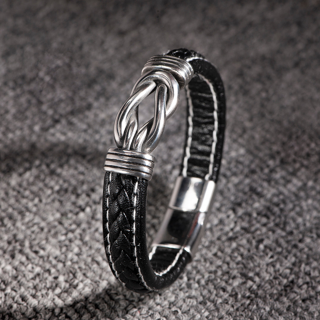 Mother and Son Infinity Knot Leather Bracelet Inspirational Christmas Gifts For Son