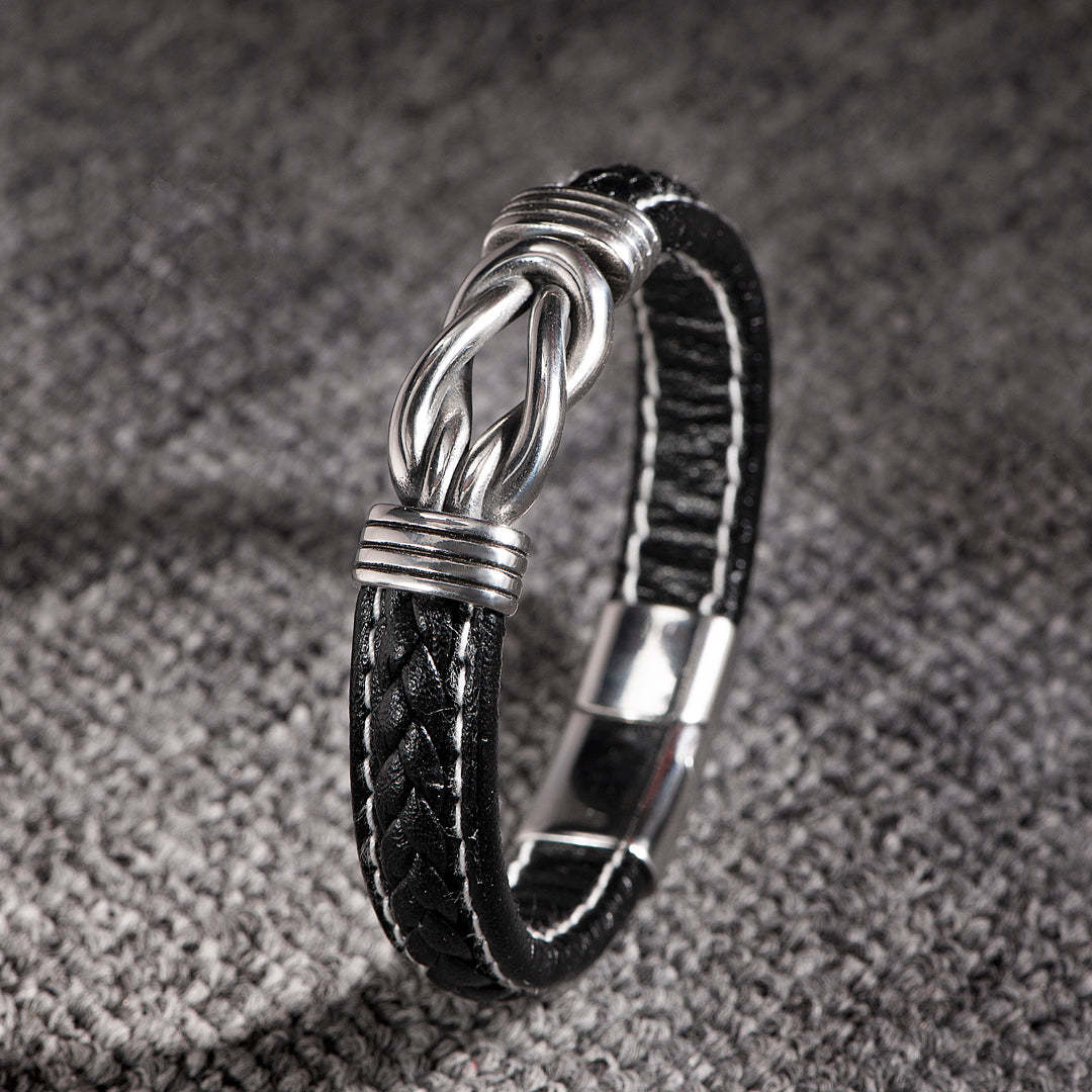 Mother and Son Infinity Knot Leather Bracelet Inspirational Christmas Gifts For Son