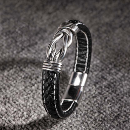 Mother and Son Infinity Knot Leather Bracelet Inspirational Christmas Gifts For Son