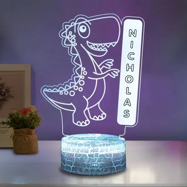7 discolour Led Name Custom Night Light Letter & Dinosaur LED Lamp for Kids Gift-Jessemade AU