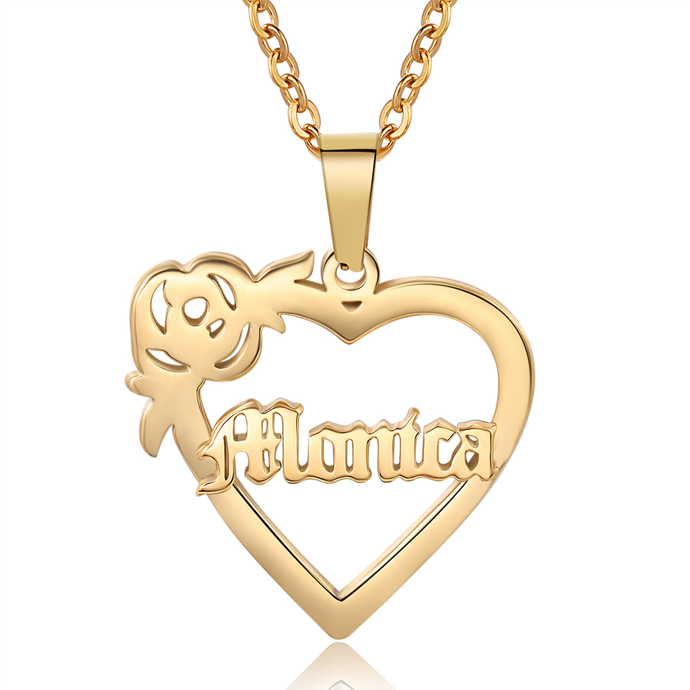 Personalised Heart Name Necklace Classic Jewelry Gift For Her-Jessemade AU