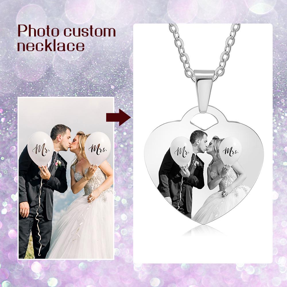Personalised Heart Necklace Custom Photo Necklace Gifts For Her-Jessemade AU