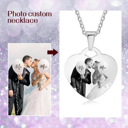 Personalised Heart Necklace Custom Photo Necklace Gifts For Her-Jessemade AU