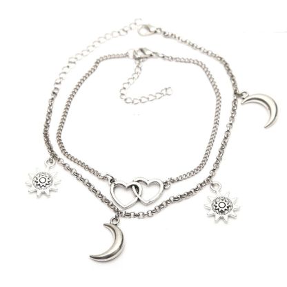 Bohemia Sun and Moon Anklet Summer Beach Accessories Double Layer Anklet-Jessemade AU
