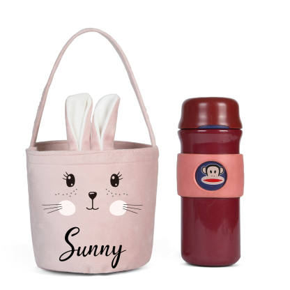 Personalised Bunny Tote Bag Custom Name Bucket Bag Bunny Basket Easter Gifts-Jessemade AU