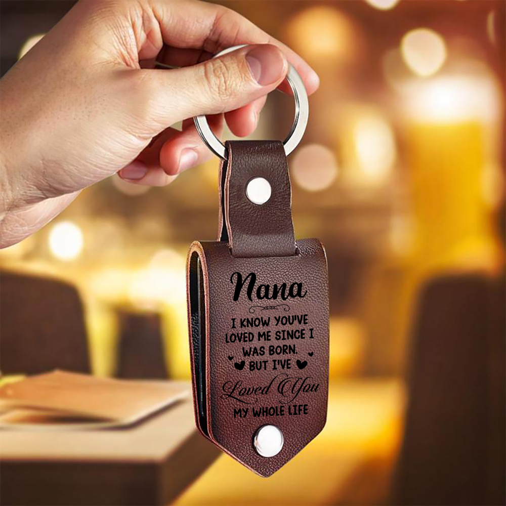 Personalised Photo Keychain Leather Keychain Gifts for Grandma - Remember I Loved You, Nana-Jessemade AU