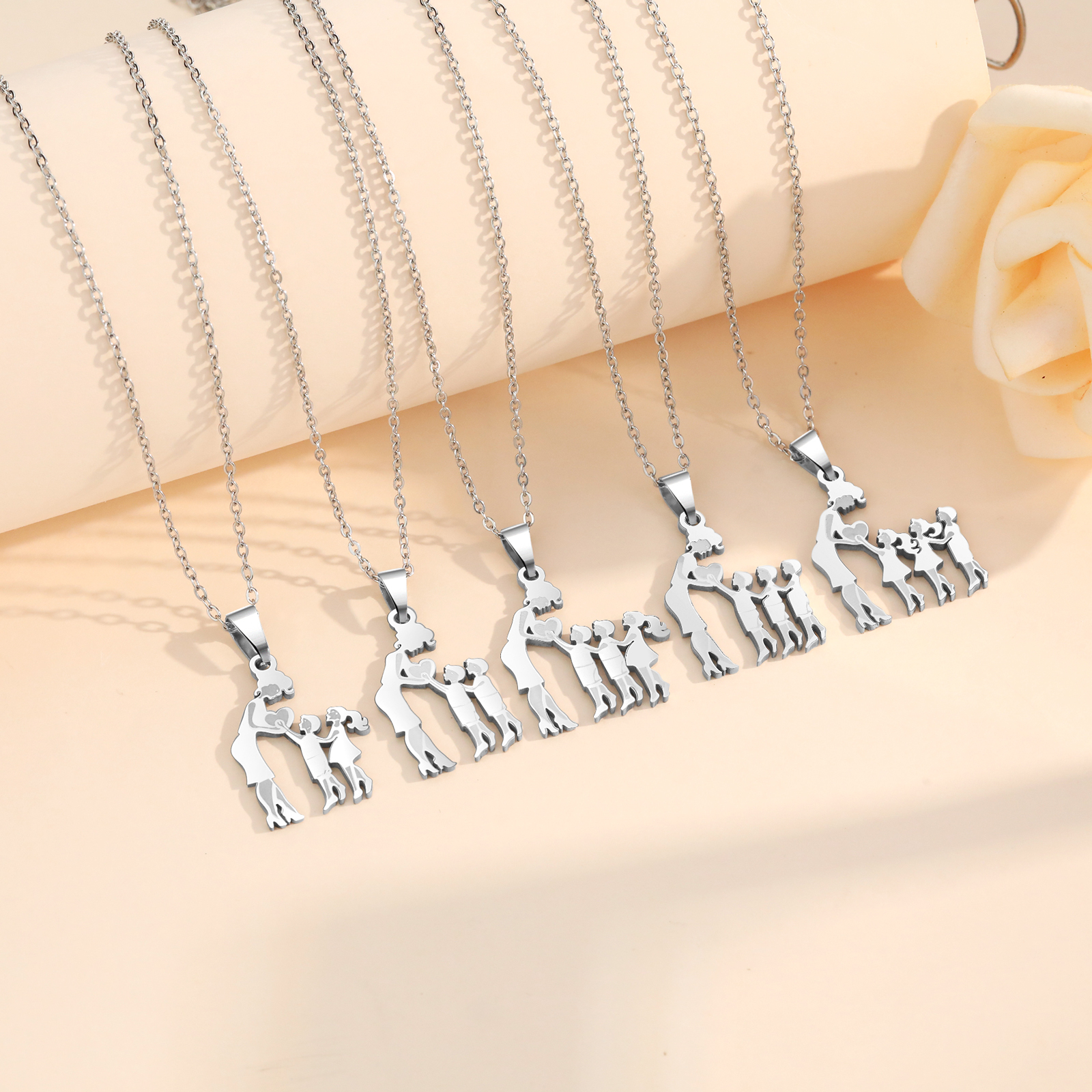 Women Necklace Mother & Daughter Pendant Necklace Stainless Steel Mother's Day Gifts for Mum-Jessemade AU