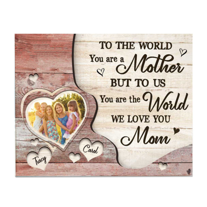 Mother Picture Board Personalised Photo Keepsake With 2 Names Wood Signs Photo Frame Gifts For Mom-Jessemade AU