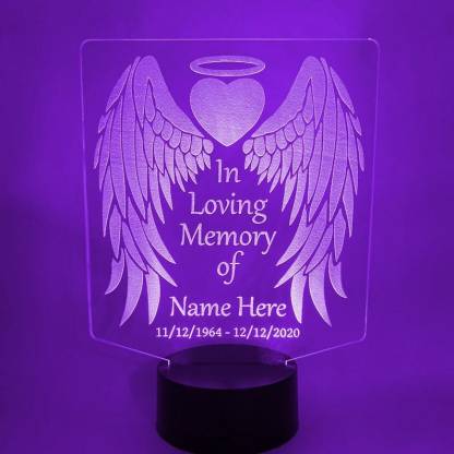 Personalised 7 Colours Changing Night Light Custom Name Wings Memorial LED Lamp Gifts For Lover-Jessemade AU