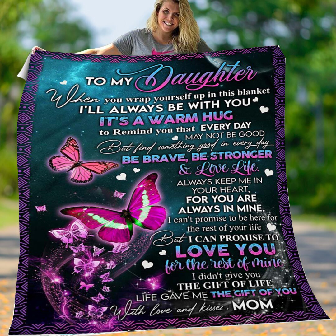 Mom To Daughter, When You Wrap Yourself up In This Blanket, Fleece Blanket-Jessemade AU