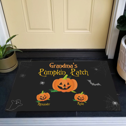Personalised Halloween Doormat Custom 3 Names Pumpkin Doormat Home Decor - Grandma's Pumpkin Patch-Jessemade AU